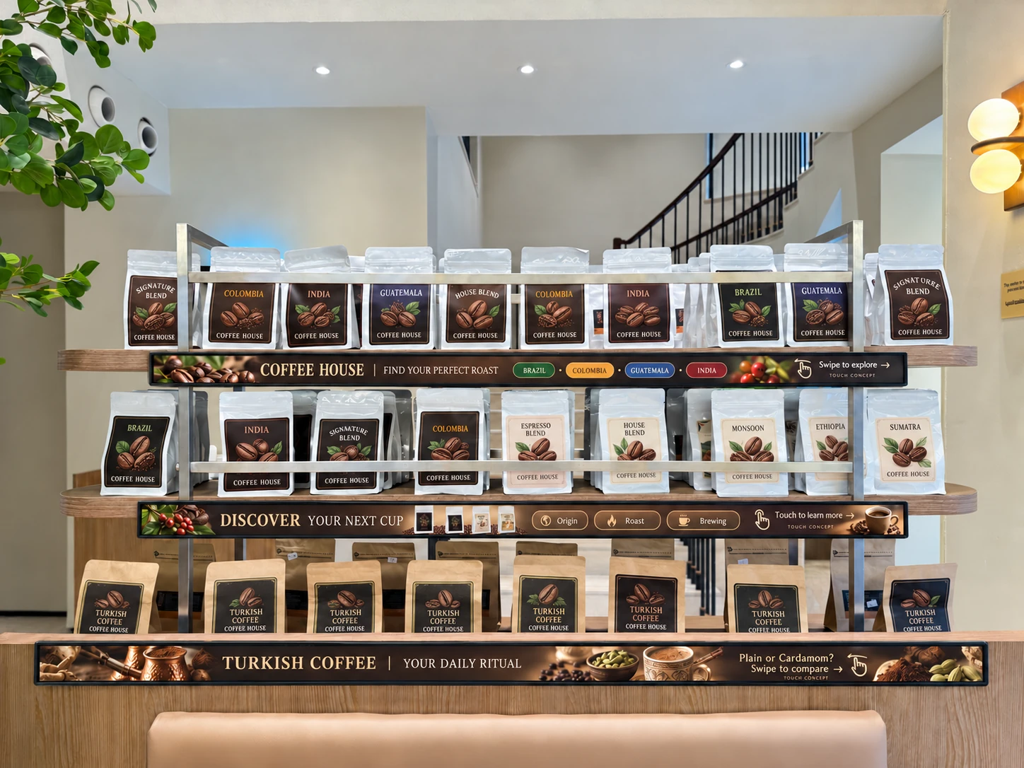 Coffee House digital display design study, perspective 2