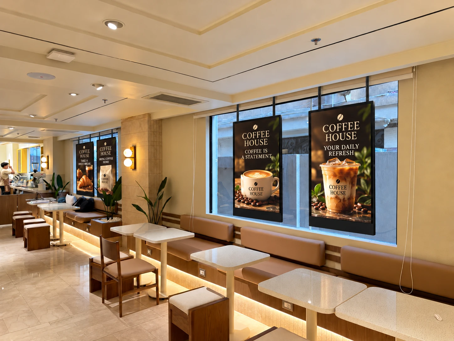 Coffee House digital display design study, perspective 3