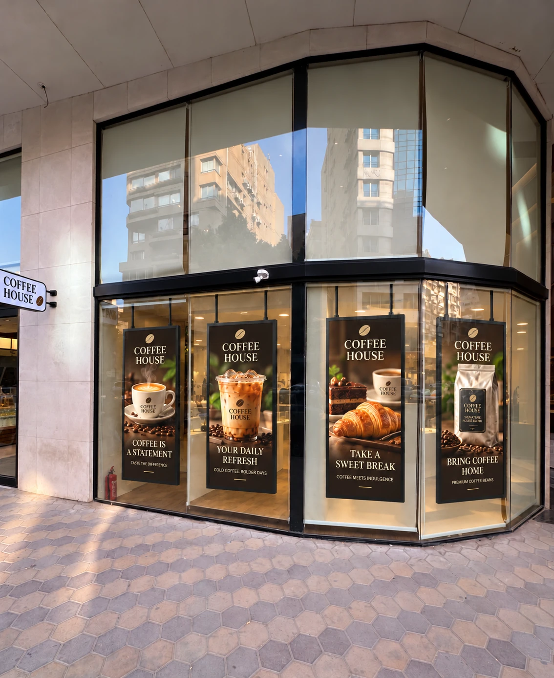 Coffee House digital display design study, perspective 4